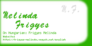 melinda frigyes business card